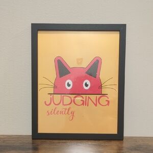 Framed Cat Art Print - Judging Silently